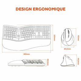 Mobility Lab C30W Conjunto de Teclado y Ratón Inalámbricos Ergonómicos Negro para Escritorio y Oficina