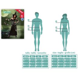 Disfraz Bruja Mujer Adulto Mangas Traslúcidas M-L Disfraz Bruja Mujer Adulto Mangas Traslúcidas M-L