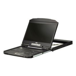 Aten CL3100 Consola KVM LCD Single Rail Ultra Corta 18.5" Widescreen USB VGA para Racks Poco Profundos