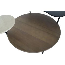 DKD Home Decor Mesa Centro Moderna Negro Marrón Marfil Metal MDF Mármol 90 x 118 x 61 cm Desmontable