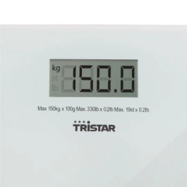 Tristar WG-2419 Báscula de Baño hasta 150kg Cristal de Seguridad Templado Pantalla LCD