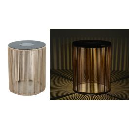 DKD Home Decor Mesita Auxiliar Terraza Y Jardin Blanco Marron 40 x 50 x 40 cm