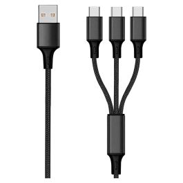2GO Cable 3 en 1 USB de Carga y Datos con Conector USB B a Triple USB Tipo C, Forro de Nylon, 1.5 Metros, Negro Precio: 12.8865. SKU: B1K6FWMZF8