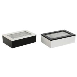 Caja Infusiones Moderno DKD Home Decor Blanco Negro 15 x 6.5 x 23 cm (2 Unidades) Precio: 19.79000012. SKU: B1527S54RP