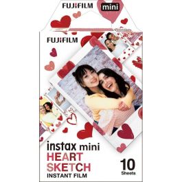 Fujifilm Película Instax Mini Heart Sketch, 10 Unidades, ISO 800, para Cámaras e Impresoras Instantáneas Instax Mini