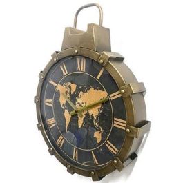 DKD Home Decor Reloj de Pared Mapamundi Dorado y Plateado 42 x 54 x 8.5 cm (2 Unidades) Precio: 65.06412. SKU: S3037684