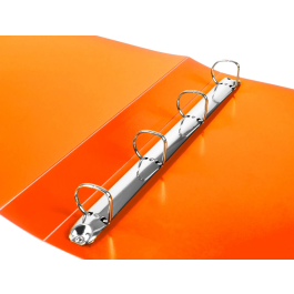 Liderpapel Carpeta 4 Anillas 25 mm Polipropileno Din A4 Naranja Serie Frosty 43431