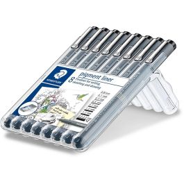 STAEDTLER 308 Pigment Liner negro, tinta pigmentada, punta metálica, secado rápido, resistente al agua, 8 unidades Precio: 35.50000003. SKU: B1CA67JP9X