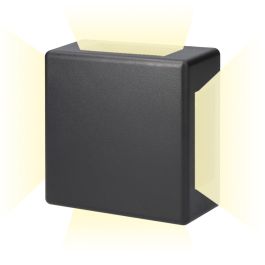 Edm Aplique LED Cuadrado 4 Proyecciones 6W 516lm 3000K Luz Calida IP54 11.5 x 11.5 x 5 cm