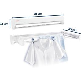 Leifheit TELEGANT 36 Protect Plus Secador de pared con 3,60 m de tendedero, toallero y dimensiones 72x37 cm