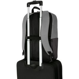 Targus Sagano Mochila para Portátil 15.6" Negro, Gris con Múltiples Bolsillos, Material Reciclado y Protección contra Lluvia