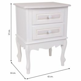 Mesita de Noche Alexandra House Living Blanco 34 x 57 x 42 cm