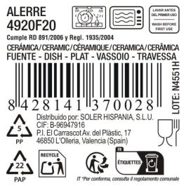 La Mediterranea Fuente Oval Cerámica para Servir Alerre, 25.8 cm de Largo x 11.9 cm de Ancho x 2.5 cm de Alto (24 Unidades)