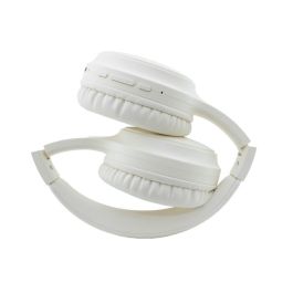 COOLBOX COO-AUB-40WH Auriculares Bluetooth 5.3 con Micrófono y Cancelación de Ruido Activa, Diadema Plegable, Blanco