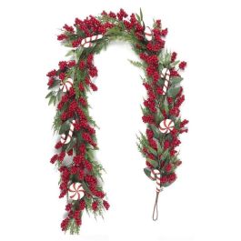 DKD Home Decor Guirnalda de Navidad Tradicional con 35 Luces LED, PVC Verde y Rojo, 180 cm de Altura, Funciona con 3 Pilas AA (Pack 2 Unidades) Precio: 66.50000038. SKU: B1DZ9CEDA3