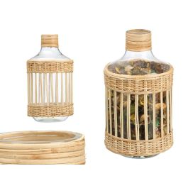 Botella de vidrio grande con rattan - Giftdecor 18x34x18 cm (4 Unidades) Precio: 61.49999966. SKU: B1DALZY866