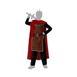 Disfraz Rey Medieval Rojo Túnica Guerrero Niños 5-6 Años