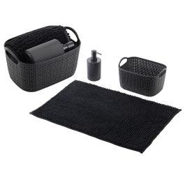 Berilo Set 3 Piezas Baño Negro 23x18x14 cm Plástico y Tela (Set de 12) Precio: 57.79000051. SKU: B14WAPTKB7