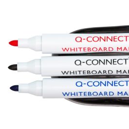 Borrador Q-Connect Magnetico Para Pizarra Blanca Con 3 Rotuladores Azul Negro Y Rojo