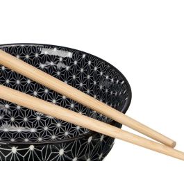 Set 12 Piezas Sushi Negro Kinvara - Cerámica y Bambú - 37.5x25.5x7 cm (6 Unidades) Set 12 Piezas Sushi Negro Kinvara - Cerámica y Bambú - 37.5x25.5x7 cm (6 Unidades)