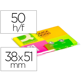 Q-connect Blocs de Notas Adhesivas Quita y Pon 38x51 mm con 50 Hojas Fluorescentes, Pack de 4 Unidades Surtidas Precio: 16.68999948. SKU: B16MTYC66D