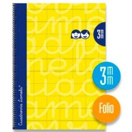 Lamela Cuaderno Espiral 80H Folio 90 gr Cuadrovía 3 mm C-Margen Cubierta Extradura Amarillo -Paquete 5U- Precio: 25.69000005. SKU: S8411411