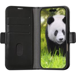 dbramante1928 COPENHAGEN_3 Funda Folio de Cuero Negro para iPhone 16 Pro (6.3") con 3 Bolsillos para Tarjetas y Soporte