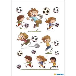 HERMA 15176 Tatuajes Adhesivos Classic Soccers Multicolor para Niños - Fácil Aplicación y Remoción