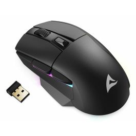 Sharkoon SGM50W Ratón Gaming Óptico Inalámbrico/Cable Dual Mode 6400 DPI. Iluminación RGB, Base de Carga, Batería 70h, Mano Derecha.