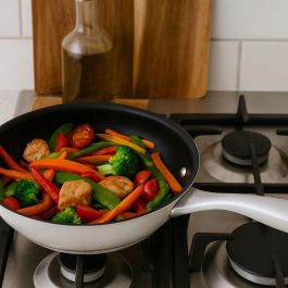 Sartén - CÓMODA Y MODERNA - CLÁSICA - Acero inoxidable - Ø30 cm - Antiadherente - Apta para todo tipo de cocinas, incluida la de inducción Precio: 70.89632. SKU: B1FNN25V6D