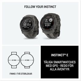 Garmin Instinct E 2,18 cm (0.86") MIP 40 mm Digital 166 x 166 Pixeles Negro GPS (satélite) Garmin Instinct E 2,18 cm (0.86") MIP 40 mm Digital 166 x 166 Pixeles Negro GPS (satélite)