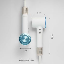 Medion MD19983 Secador de Pelo 1600W, 2 Velocidades, 85°C, Diseño LED Blanco