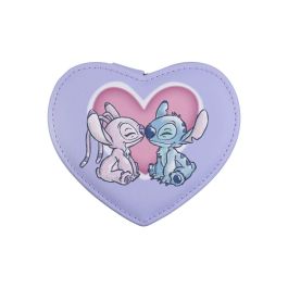 Disney Joyero Corazón Angel & Stitch con Cremallera y Dos Compartimentos para Viaje