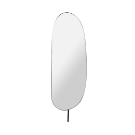 DKD Home Decor Espejo Vestidor Loft Negro de Hierro y Cristal 53.5 x 190 x 61 cm - Para Pared con Estante 2 en 1