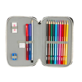 Safta Plumier Escolar FC Barcelona Doble Cremallera Pequeño 29 Piezas 195x125x40 mm