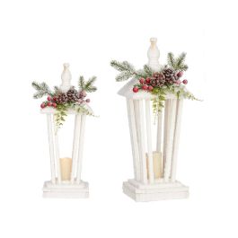 Krist+ Farol Decorativo de Madera y Plástico Blanco Nieve de 48 cm de Alto (16x16x48 cm) que Funciona con Pilas (4 Unidades) Precio: 91.89000029. SKU: B17NJB4Z9M