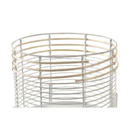 DKD Home Decor Macetero Urban de Metal y Ratán Blanco Natural de 25x25x32 cm, Set de 2 piezas DKD Home Decor Macetero Urban de Metal y Ratán Blanco Natural de 25x25x32 cm, Set de 2 piezas