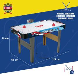 Tachan 20228E Mesa de Juego de Hockey de Aire con Patas y Marcador Digital, Medidas 121x61x79 cm, para +14 años