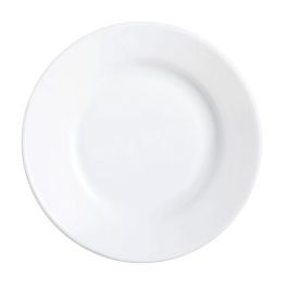 Arcoroc Set 6 Platos Hondos Restaurant de Vidrio Templado Blanco 22,5 cm, Apilables y Extra Resistentes
