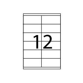 FABRISA 15316 Etiquetas Adhesivas A4 105x48 mm 100 Hojas Blancas para Impresoras Láser Inkjet Copiadoras Cantos Rectos