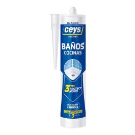 Ceys Silicona Triprotect Cocina/Baño Blanco 280 ml - No Ennegrece, Anti-moho Nivel 3, Ref. 505530 Precio: 7.49999987. SKU: S7914104