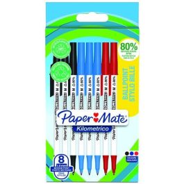 Paper Mate Bolígrafo Kilométrico Retráctil 1.0mm, Tinta Surtida (Negra, Azul, Roja), Plástico 80% Reciclado, 8 Unidades Precio: 2.6899994. SKU: B19TFKMPY4