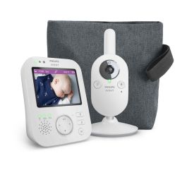 Philips SCD892/26 Monitor de vídeo para bebés con pantalla color 3,5", zoom 2x, alcance 300m, canciones de cuna, luz nocturna y temperatura.
