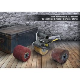 FARTOOLS Pack 615125: Renovador REX120C + cepillo de solapa y cepillo de fibras sintéticas - Madera especial y metal - Superficies planas FARTOOLS Pack 615125: Renovador REX120C + cepillo de solapa y cepillo de fibras sintéticas - Madera especial y metal - Superficies planas