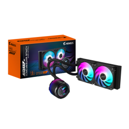 GIGABYTE Refrigeración líquida AIO AORUS WATERFORCE X II 240 para CPU - 2 ventiladores ARGB de 120 mm, pantalla LCD a todo color, mecanismo de bloqueo magnético, DAISY-CHAIN, compatible con Intel LGA 1700 y AMD AM5, garantía de 6 años Precio: 184.50000019. SKU: B1D2PAYNAV