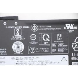 Lenovo Batería Original de Iones de Litio 60Wh 15.44V 4000mAh para Portátiles Lenovo Plug & Play Negra Lenovo Batería Original de Iones de Litio 60Wh 15.44V 4000mAh para Portátiles Lenovo Plug & Play Negra