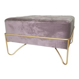 DKD Home Decor Descalzadora Glam Rosa Dorado de Poliéster, Metal y MDF, Hecha a Mano, 80x80x42 cm, Altura Asiento 42 cm Precio: 123.50000036. SKU: S3023299