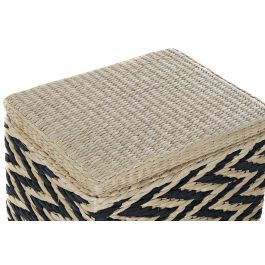 Cesta Ropa Colonial DKD Home Decor Negro Natural 32 x 50.5 x 43 cm Set de 2