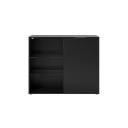 FMD 4029494125316 Mueble de Almacenamiento Compacto Negro, 99,1 cm Ancho x 81,3 cm Alto x 31,5 cm Fondo, Fabricado en Alemania