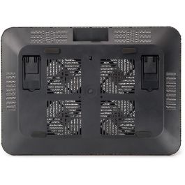 Conceptronic Refrigerador Portátil 4 Ventiladores USB 2.0 Negro Aluminio 15.6"